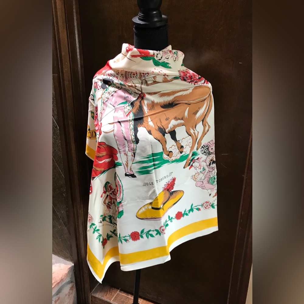 Vintage Old Mexico Scarf, Souvenir Scarf